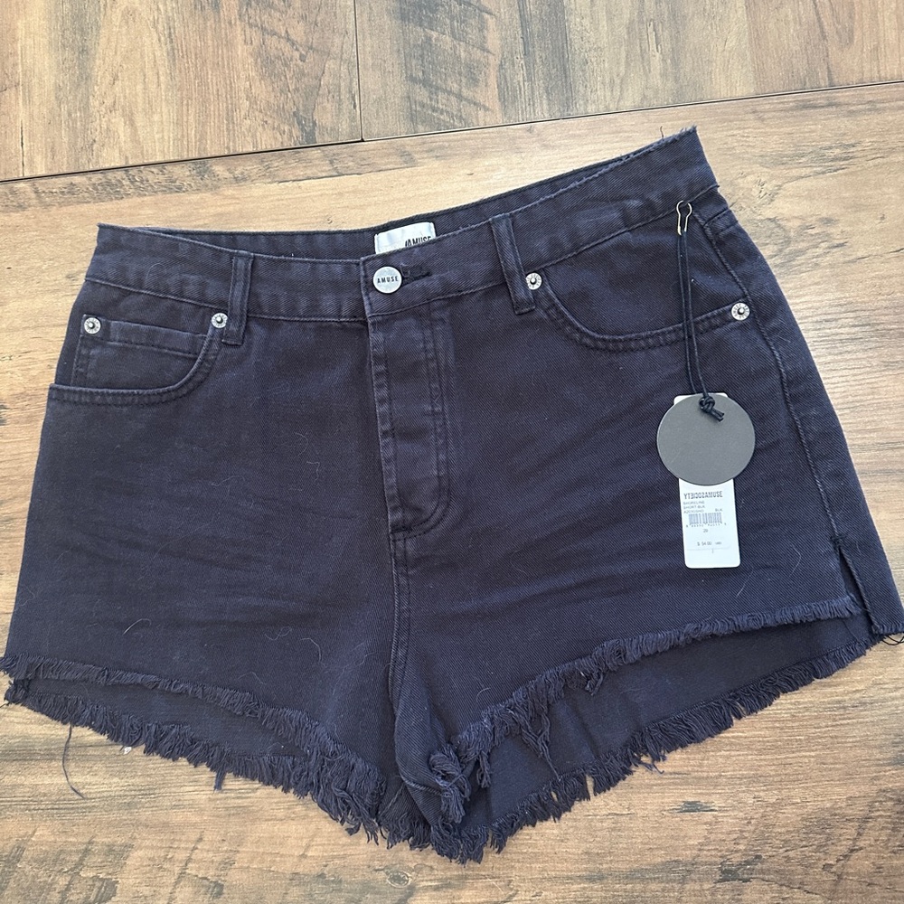 Amuse Society Midnight Black Jean Shorts